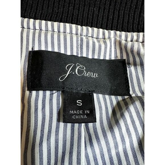 J. CREW Women's Velvet Zipper Front Bomber Jacket Black Size Small - Picture 3 of 11